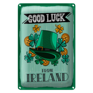 Blechschild Spruch Good Luck From Ireland 20x30cm