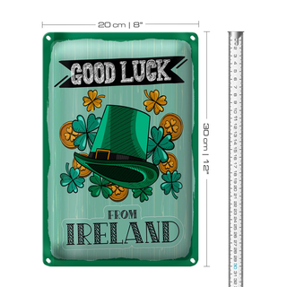 Blechschild Spruch Good Luck From Ireland 20x30cm