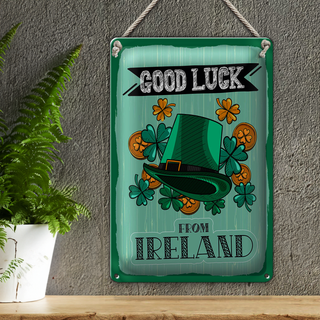 Blechschild Spruch Good Luck From Ireland 20x30cm