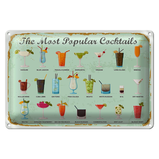 Blechschild Cocktails Mimosa Orgasm Daiquiri 30x20cm