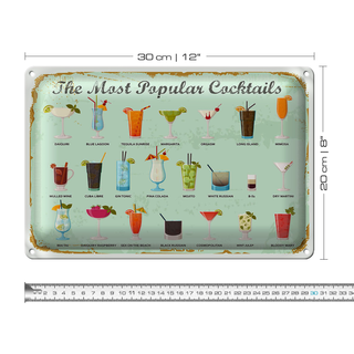 Blechschild Cocktails Mimosa Orgasm Daiquiri 30x20cm