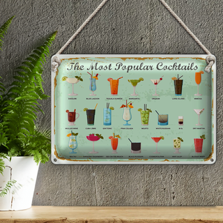 Blechschild Cocktails Mimosa Orgasm Daiquiri 30x20cm