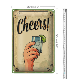 Blechschild Cheers Gin Tonic Lemon Prost 20x30cm