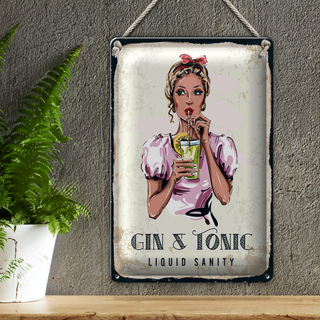 Blechschild Gin & Tonic Liquid Sanity 20x30cm