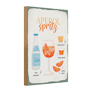 Holzschild Rezept Aperol Spritz Cocktail Recipe 20x30cm
