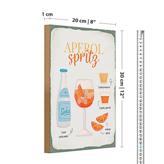 Holzschild Rezept Aperol Spritz Cocktail Recipe 20x30cm