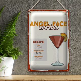 Blechschild Rezept Angel Face Cocktail Recipe 20x30cm