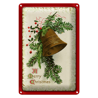 Blechschild Weihnachten Christmas Glocke Winter 20x30cm