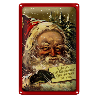 Blechschild Weihnachtsmann Winter Schnee Christmas 20x30cm