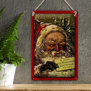 Blechschild Weihnachtsmann Winter Schnee Christmas 20x30cm