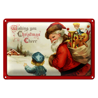 Blechschild Weihnachtsmann Santa Claus Christmas 30x20cm