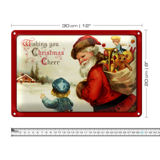 Blechschild Weihnachtsmann Santa Claus Christmas 30x20cm