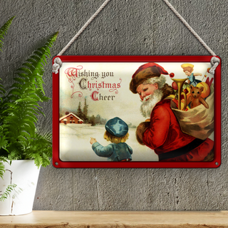 Blechschild Weihnachtsmann Santa Claus Christmas 30x20cm