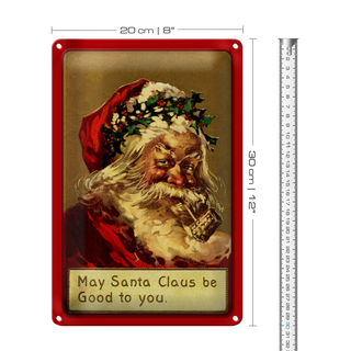 Blechschild Weihnachten Christmas Santa Claus lustig 20x30cm