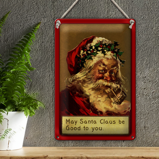 Blechschild Weihnachten Christmas Santa Claus lustig 20x30cm