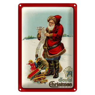Blechschild Weihnachten Santa Clause Schnee 20x30cm