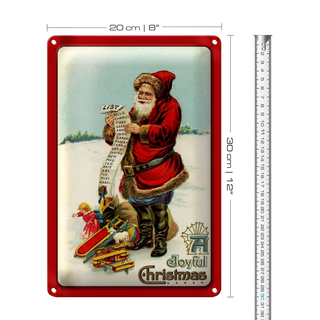 Blechschild Weihnachten Santa Clause Schnee 20x30cm