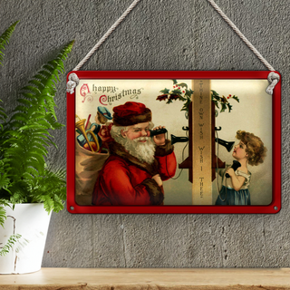 Blechschild Weihnachtene Santa Claus 30x20cm