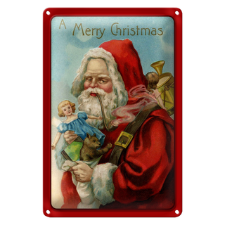 Blechschild Weihnachtsmanne Santa Fest 20x30cm