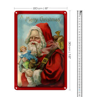 Blechschild Weihnachtsmanne Santa Fest 20x30cm