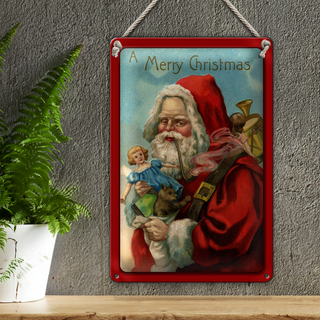 Blechschild Weihnachtsmanne Santa Fest 20x30cm