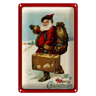 Blechschild Weihnachten merry Christmas Schnee 20x30cm