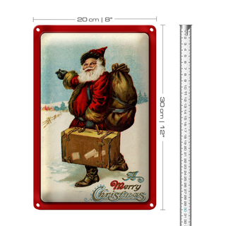Blechschild Weihnachten merry Christmas Schnee 20x30cm