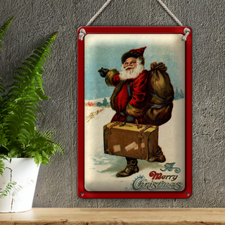 Blechschild Weihnachten merry Christmas Schnee 20x30cm