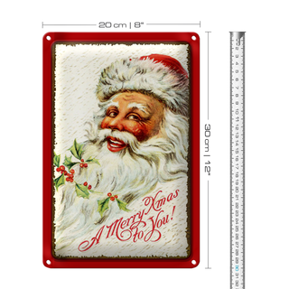 Blechschild Weihnachten Santa Claus Fest Christmas 20x30cm