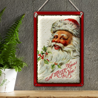 Blechschild Weihnachten Santa Claus Fest Christmas 20x30cm