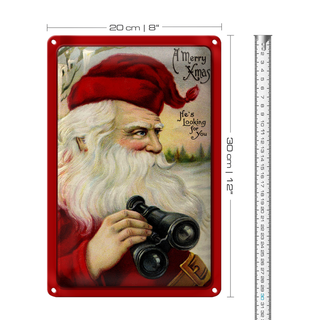 Blechschild Weihnachten Schnee Winter Santa Claus 20x30cm