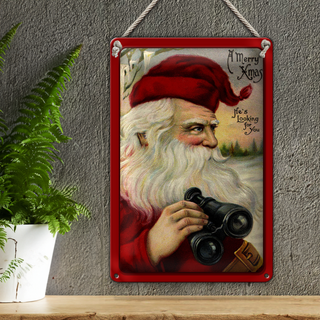 Blechschild Weihnachten Schnee Winter Santa Claus 20x30cm