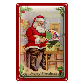Blechschild Weihnachten merry christmas Fest Santa 20x30cm