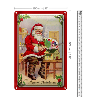Blechschild Weihnachten merry christmas Fest Santa 20x30cm