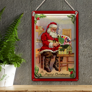 Blechschild Weihnachten merry christmas Fest Santa 20x30cm