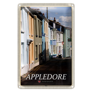 Blechschild Städte England Appledore Town Street 20x30cm