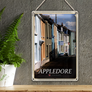 Blechschild Städte England Appledore Town Street 20x30cm