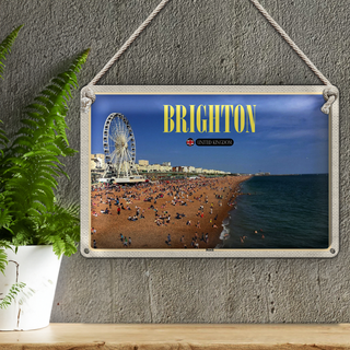 Blechschild Städte United Kingdom Brighton Beach 30x20cm