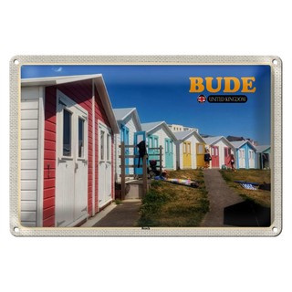 Blechschild Städte United Kingdom Bude Beach 30x20cm