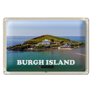 Blechschild Städte Burgh Island United Kingdom 30x20cm