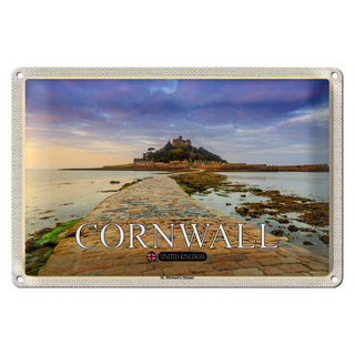 Blechschild Städte Cornwall St. Michael´s Mount 30x20cm