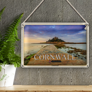 Blechschild Städte Cornwall St. Michael´s Mount 30x20cm