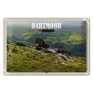 Blechschild Städte Dartmoor Hills UK England 30x20cm