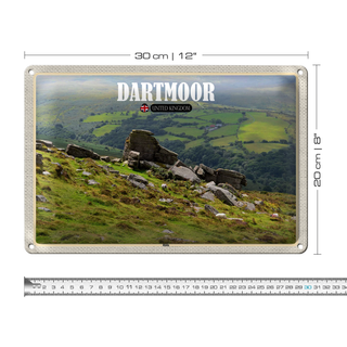 Blechschild Städte Dartmoor Hills UK England 30x20cm