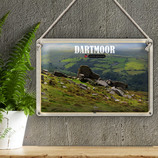 Blechschild Städte Dartmoor Hills UK England 30x20cm