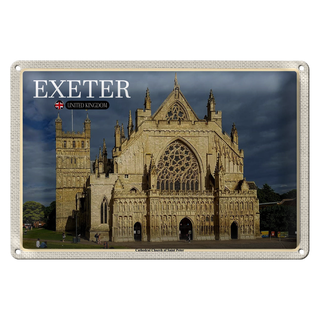 Blechschild Städte Exeter Cathedral Church Saint Peter 30x20cm