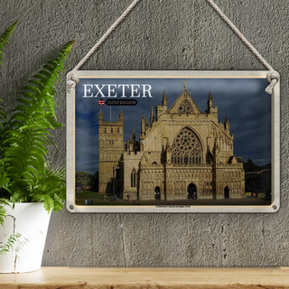 Blechschild Städte Exeter Cathedral Church Saint Peter 30x20cm