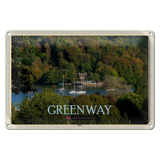 Blechschild Städte Greenway River UK England 30x20cm
