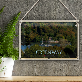 Blechschild Städte Greenway River UK England 30x20cm