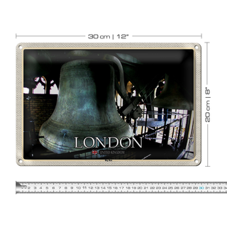 Blechschild Städte London UK England Big Ben 30x20cm